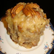 German Chocolate Cake (whole wheat) with Coconut Pecan Frosting – Recipe